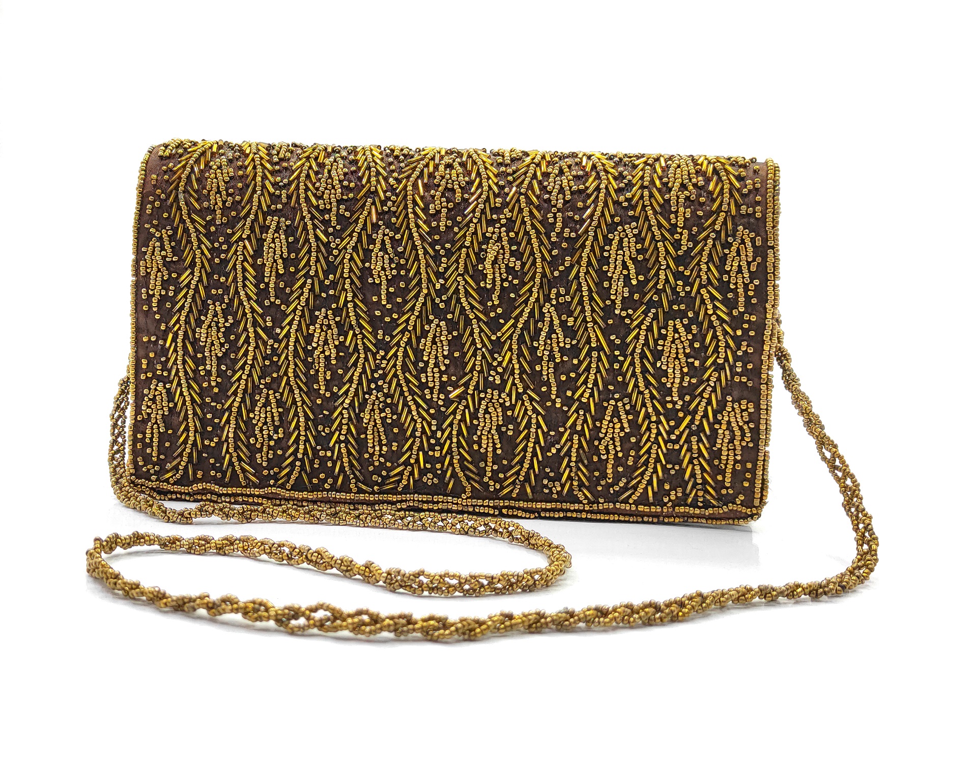 Golden Stone Double Handle Three Circle Moti Women Clutch, Size: 27*4*17 cm  at Rs 395 in Mumbai